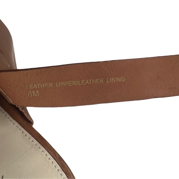 Via Spiga Tan Leather Square Toe Block Heel Sandals Size 6 Women’s - Picture 4 of 8